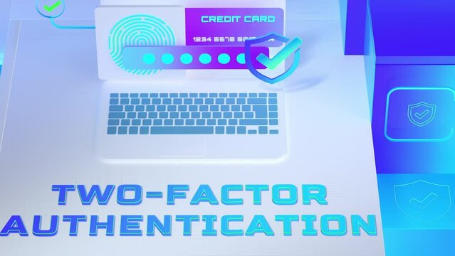 Blue business template. Two factor authentification