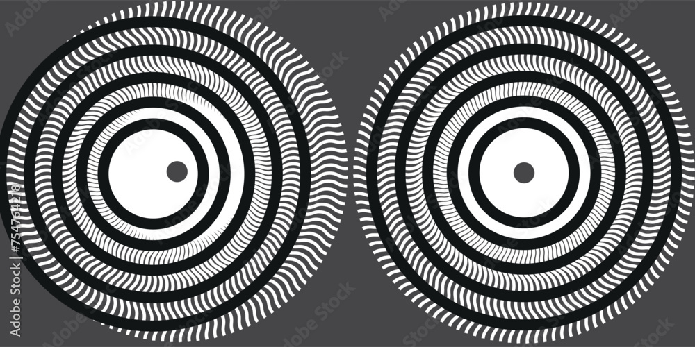 Poster spiral sound wave rhythm line dynamic abstract vector background.