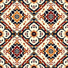Ethnic ikat seamless pattern geometric abstract designs with traditional motifs.