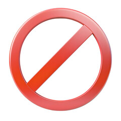 No sign icon, not allowed forbidden sign, prohibition sign on transparent background