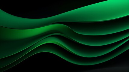 Green strip waves cascade across a horizontal black background, adding depth and movement to the abstract texture.