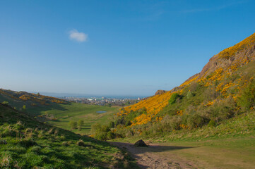 Path to Arthur's Seat of Holyrood park in Edinburgh, Scotland, United Kingdom