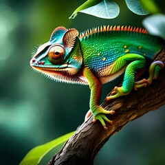 chameleon hanging on a tree hd wallpaper