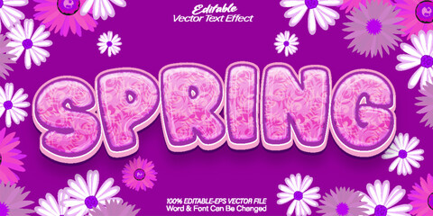 Spring Vector Text Effect Editable Alphabet Floral Purple Botanical Flora