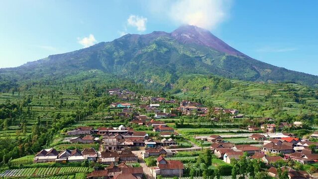 Merapi Mountain Aerial View, Magelang, Central Java, Indonesia