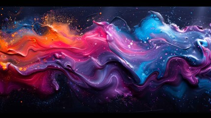 Liquid background, liquid painting abstract texture, mixture of dark acrylic colors - obrazy, fototapety, plakaty