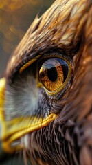 Detail right eye golden eagle. Generative Ai.
