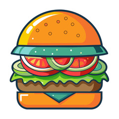 Hamburger icon. Cartoon illustration of hamburger vector icon for web design