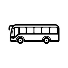 Passenger tourist bus icon. Side view. Vector illustration.