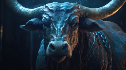 head of a bull - obrazy, fototapety, plakaty