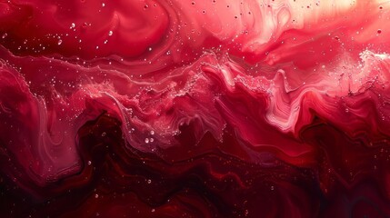 Liquid background, liquid painting abstract texture, mixture of Red acrylic colors