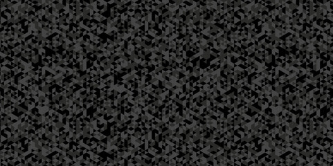 Seamless geometric pattern square shapes low polygon backdrop background. Abstract geometric wall tile and metal cube background triangle wallpaper. Gray and black polygonal background.
