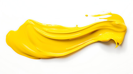 yellow paint splash isolated on white background. close up of yellow paint splash