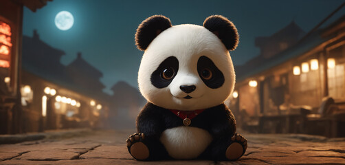 panda, bear, animal, cartoon, toy, illustration, baby, vector, black, isolated, zoo, teddy, wildlife, china, dog, white, cute, fun, character, mammal, child, love, wild, animals, bamboo