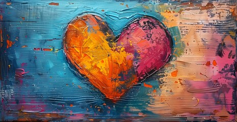 a abstract painting of a heart