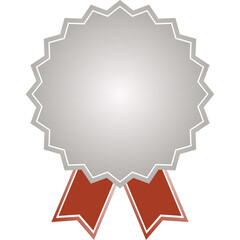 gold medal and silver medal with gradient color and red ribbon