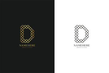 D line Logo design template vector graphic branding elements