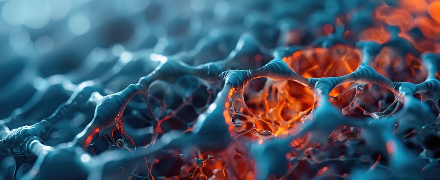 Detailed shot of a self-healing polymer, capturing its innovative applications in aerospace and electronics