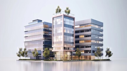 Shopping Mall Building Exterior view at night. 3d render, 3d building, home exterior, mosque, shool, image AI, footbol stadion.