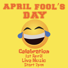 April fool's day party flyer poster social media  post design
