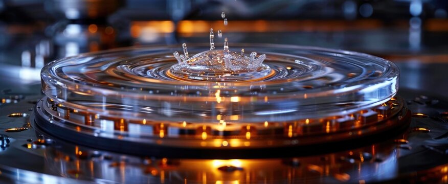 Detailed view of a superconductor in use, capturing its application in magnetic levitation and quantum computing