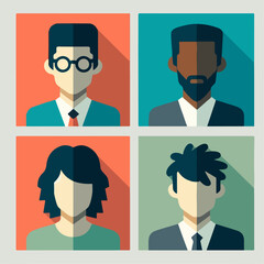 Icon set of business people. vector illustration