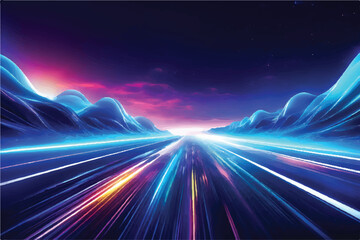Fototapeta na wymiar Abstract Futuristic Background. Motivational fast moving speed lines. Futuristic dynamic motion technology. Template of express lanes, lines. for games, business cards, posters. Abstract colored light