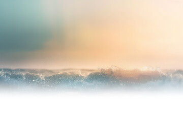 Fototapeta premium sunrise over the blurred sea waves isolated on white and transparent background