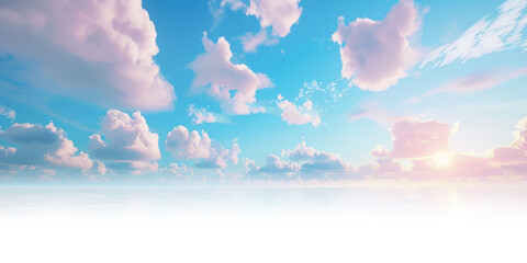sunset over the sea isolated on white and transparent background, png