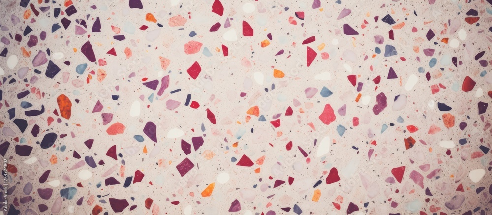 Poster the wall is covered in a mosaic of vibrant colors, creating a striking and eye-catching display. var