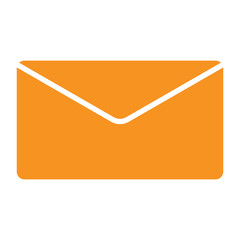 Single cut orange-coloured message icon