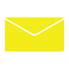 Single-cut message yellow-colored icon