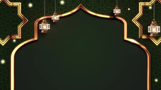ramadhan background with gold frame 4k graphic motion banner