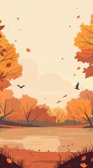 Embrace the peaceful solitude of autumn with a tranquil wallpaper.