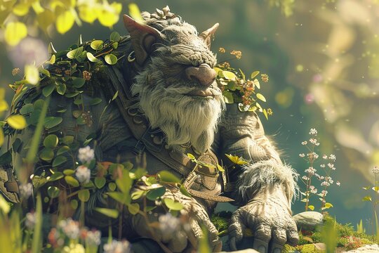3D render of Invent a folk tale about a troll who learns the value of kindness.