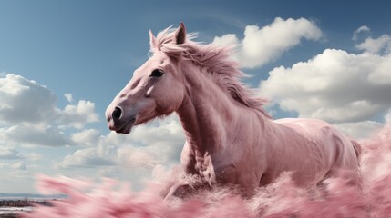 Obraz premium white horse in the field