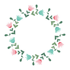 Hand drawn card with decorative floral frame, vector illustration for greeting card, invitation template. Retro, vintage lettering banner, poster, background.