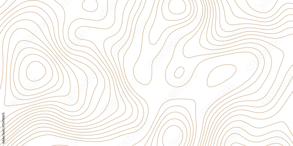 Wall mural Topographic map background geographic line map pattern .panorama view light brown color wave curve lines .geographic mountain relief abstract grid .the concept map of a conditional geography map .