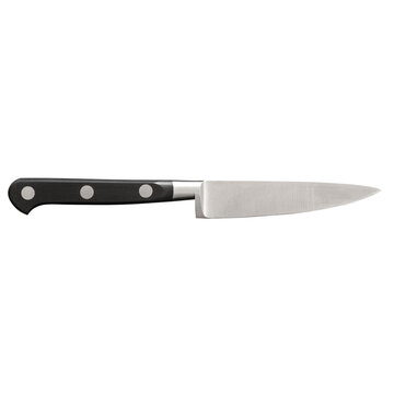 An unique concept of stainless steel knife isolated on plain background , very suitable to use in mostly kitchen project.