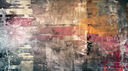 Grunge Mixed Media Background with Metallic Accents