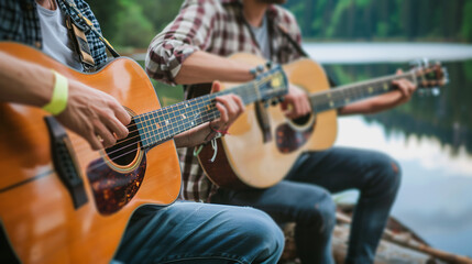 Lakeside Guitar Jam Session with Friends.