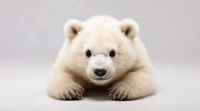 baby polar bear captures hearts on a white background
