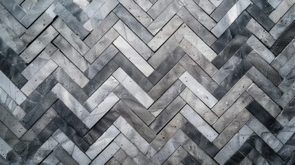 Gray and White Herringbone Pattern Texture Top-View