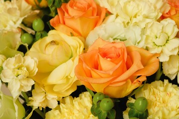 bouquet of yellow and orange roses