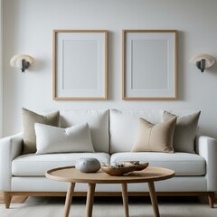 Two mockup frames in a living room