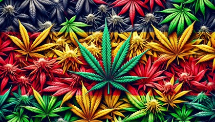 Cannabis Culture Embraces Germany - A Vibrant Symbol of Legalization - obrazy, fototapety, plakaty