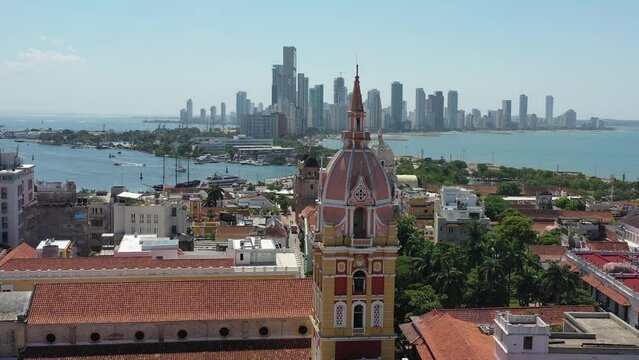 Historical center and Bocagrande in Cartagena, Colombia