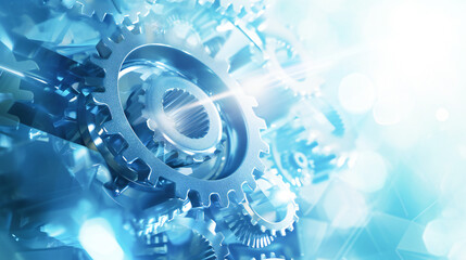 Blue abstract gear and technology background illustration