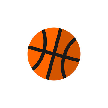 Basketball Png Icon Flat Design Style Sport and Exercise Symbol Transparent Background. Simple Web and Mobile Illustration.