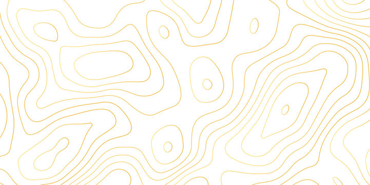 Abstract design with seamless pattern with lines topographic map. geographic mountain relief. retro topographic map. geographic contour map paper texture. terrain path isolated on a yellow background.